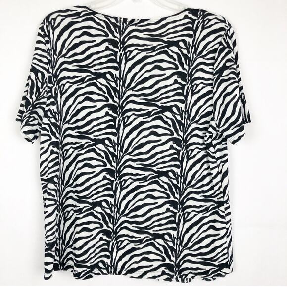 Tape Measure Vintage Zebra Print Short Sleeve Blouse Size XL - Picture 3 of 5